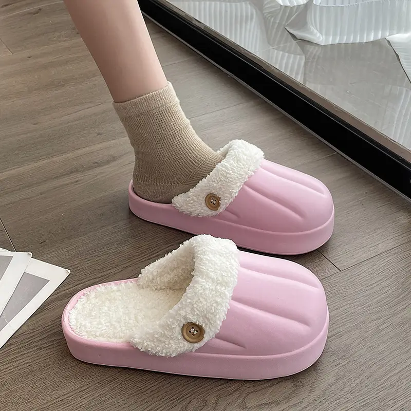 New couple's waterproof cotton slippers washed cotton slippers women's thickened non-slip confinement shoes men's autumn and winter cotton slippers fashion - Image 6
