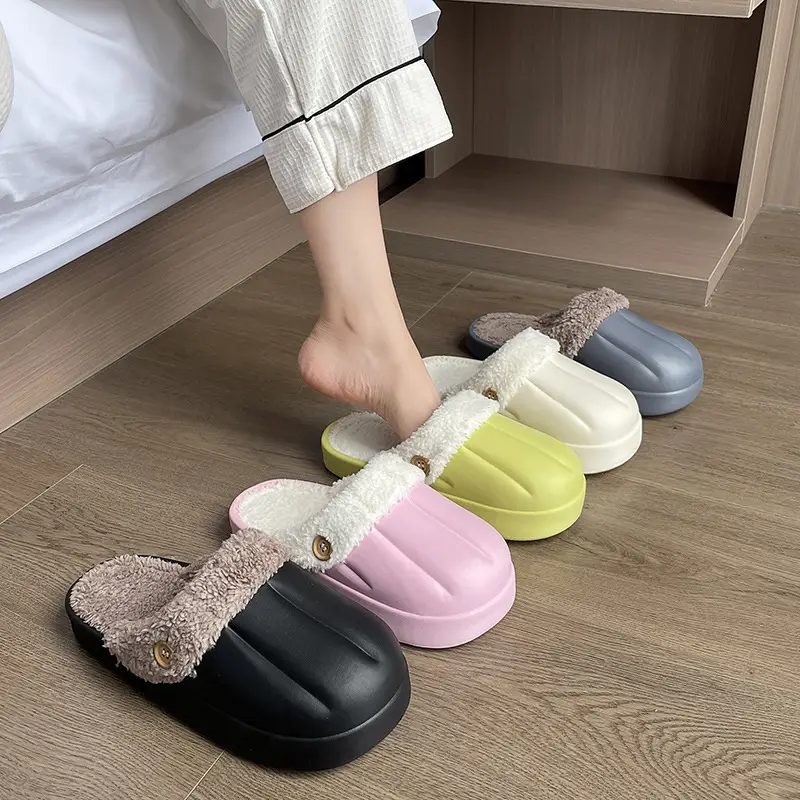 New couple's waterproof cotton slippers washed cotton slippers women's thickened non-slip confinement shoes men's autumn and winter cotton slippers fashion - Image 7