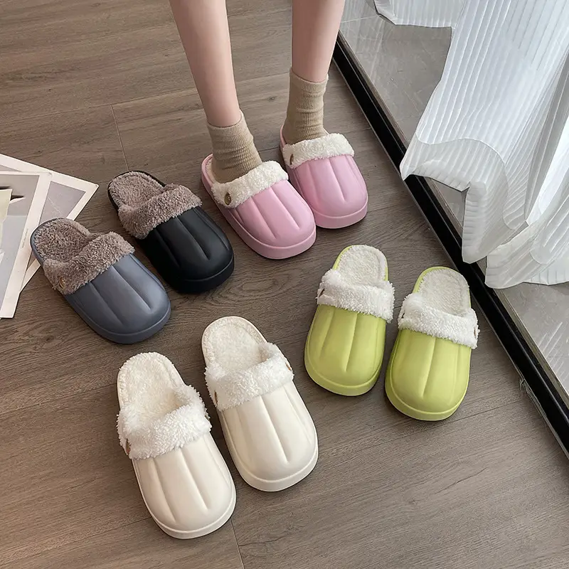New couple's waterproof cotton slippers washed cotton slippers women's thickened non-slip confinement shoes men's autumn and winter cotton slippers fashion - Image 8