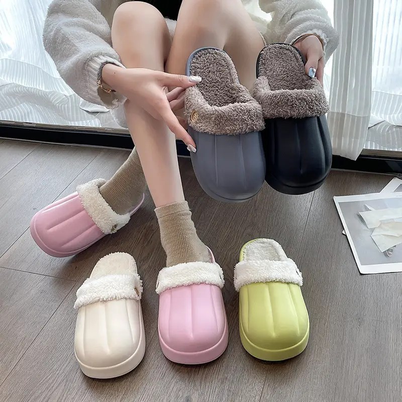 New couple's waterproof cotton slippers washed cotton slippers women's thickened non-slip confinement shoes men's autumn and winter cotton slippers fashion - Image 9