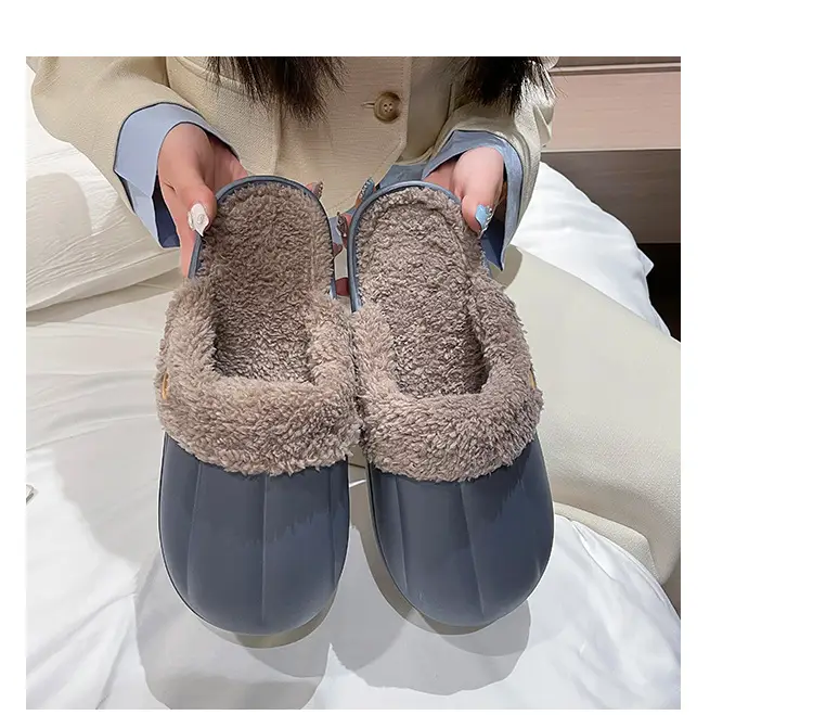 New couple's waterproof cotton slippers washed cotton slippers women's thickened non-slip confinement shoes men's autumn and winter cotton slippers fashion — feature 29