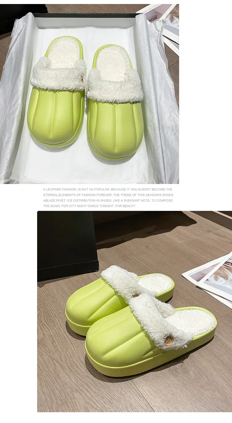 New couple's waterproof cotton slippers washed cotton slippers women's thickened non-slip confinement shoes men's autumn and winter cotton slippers fashion — feature 32