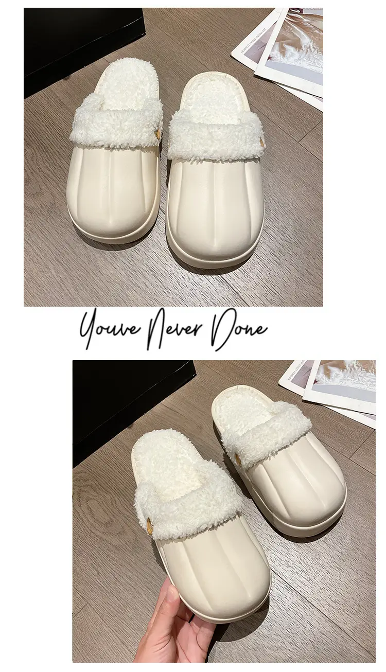 New couple's waterproof cotton slippers washed cotton slippers women's thickened non-slip confinement shoes men's autumn and winter cotton slippers fashion — feature 33