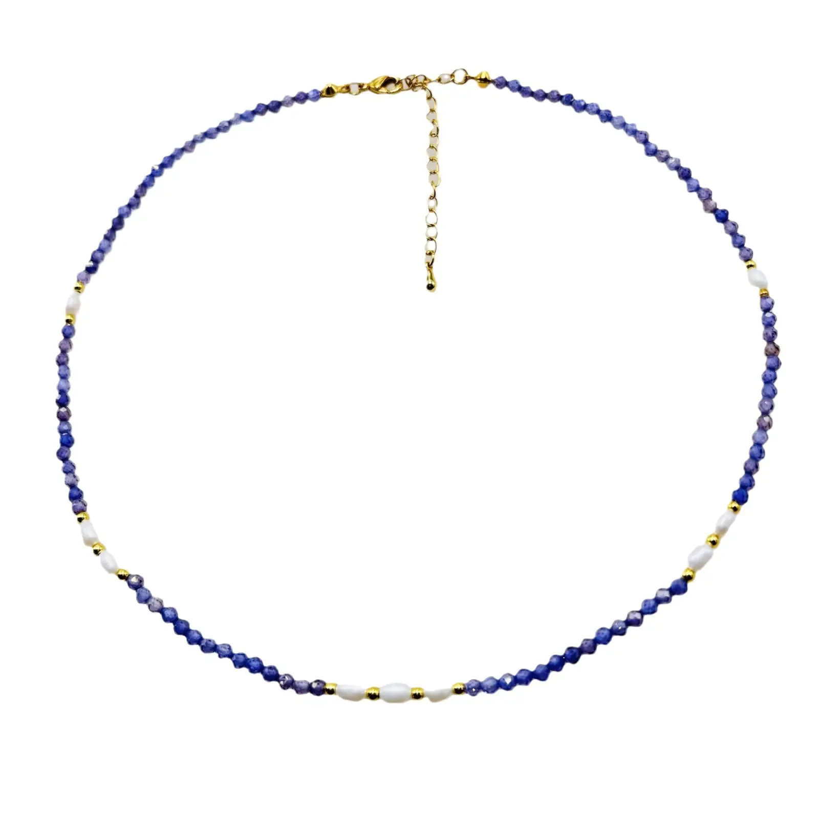 Japanese & Korean Jewelry Natural Crystal Stained Glass Beaded Necklace Women's Fashion - Image 6