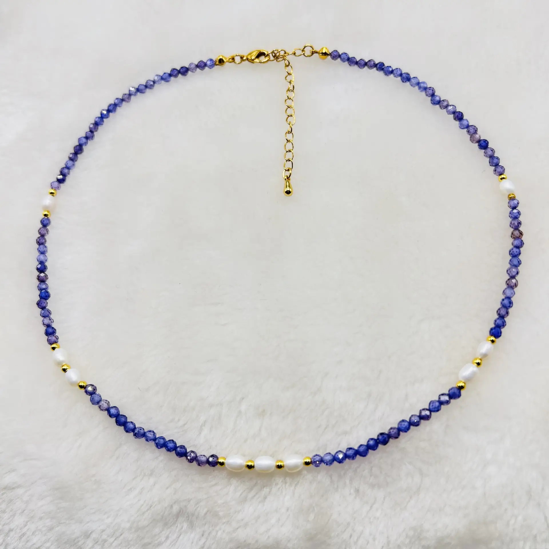 Japanese & Korean Jewelry Natural Crystal Stained Glass Beaded Necklace Women's Fashion — feature 3