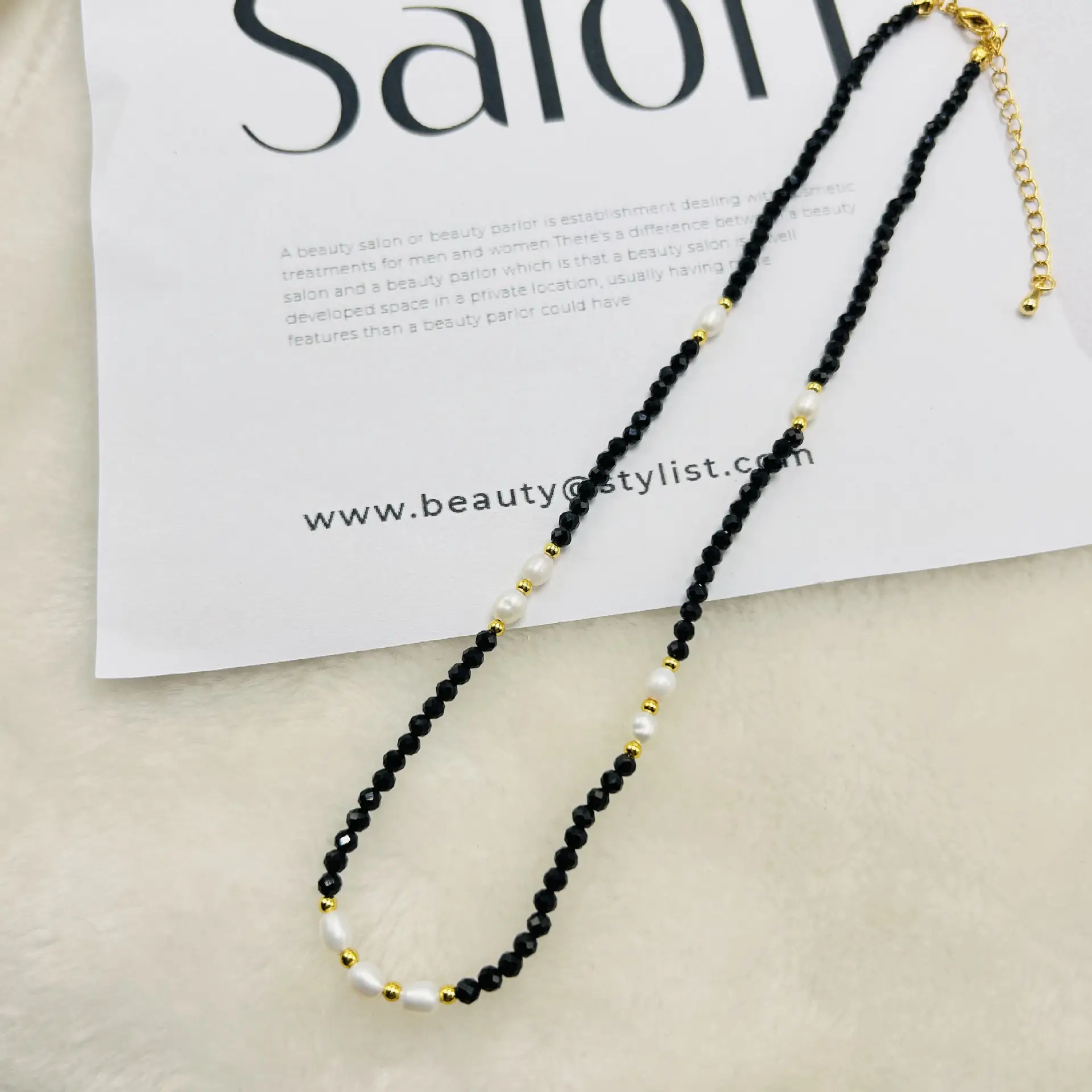 Japanese & Korean Jewelry Natural Crystal Stained Glass Beaded Necklace Women's Fashion — feature 8