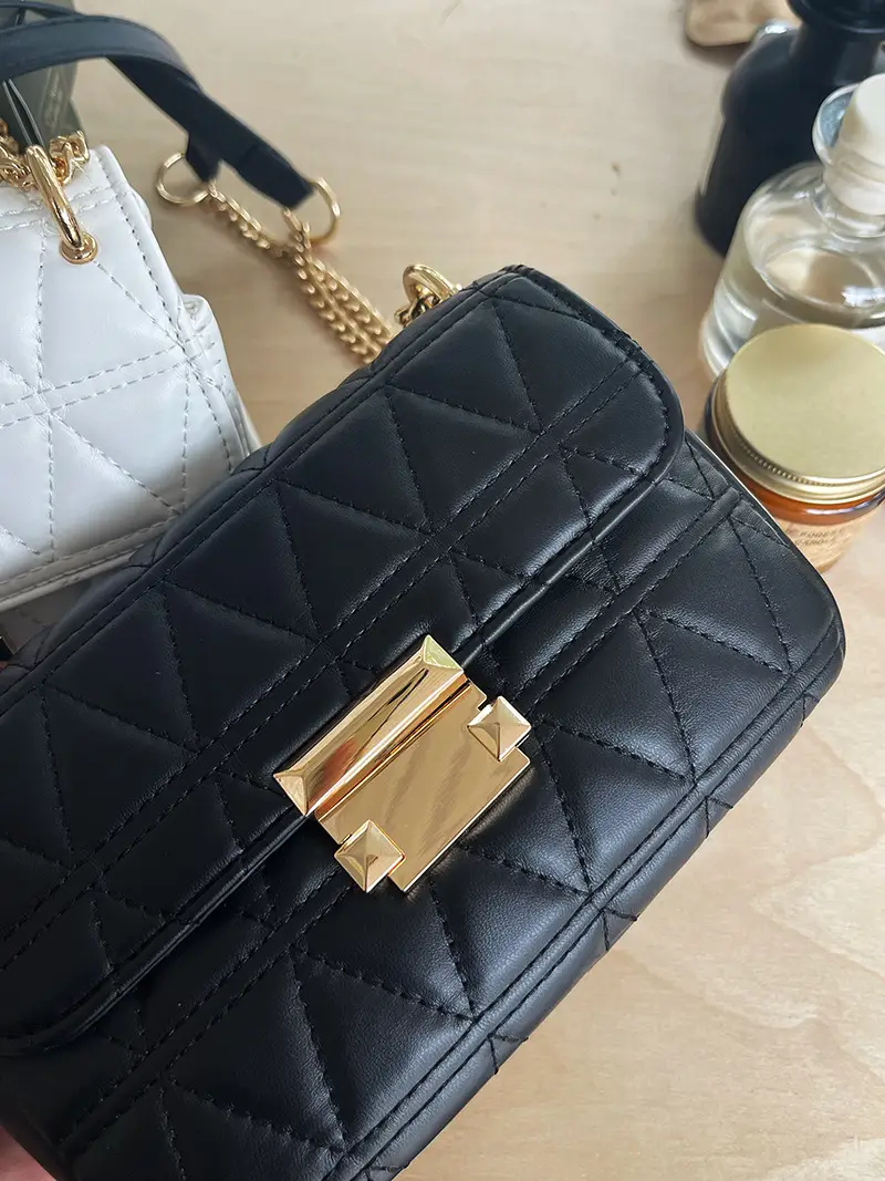 Chanel Style Rhombus Chain Bag Black Women's Shoulder Messenger