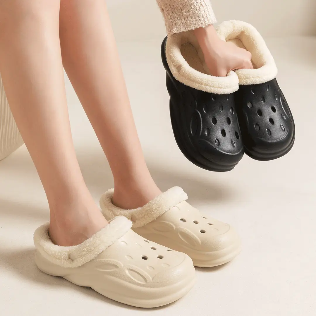 Couple's Clogs with Fleece Lining, Men's 2026 New Model, Winter Indoor Non-Slip Warm Thick-Soled Cotton Slippers, Women's Outdoor Wear - Image 8