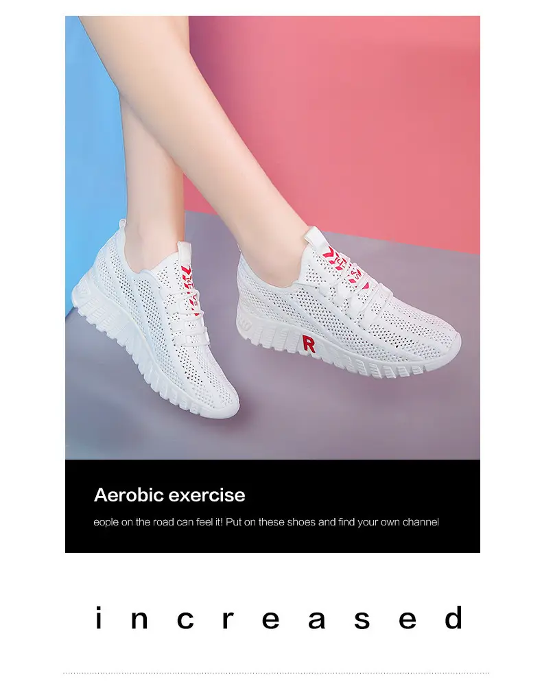 23 Years New Summer Women's Shoes Breathable Mesh Shoes Soft Sole Lightweight Sports Shoes Fashionable Versatile White Shoes Comfortable — feature 1