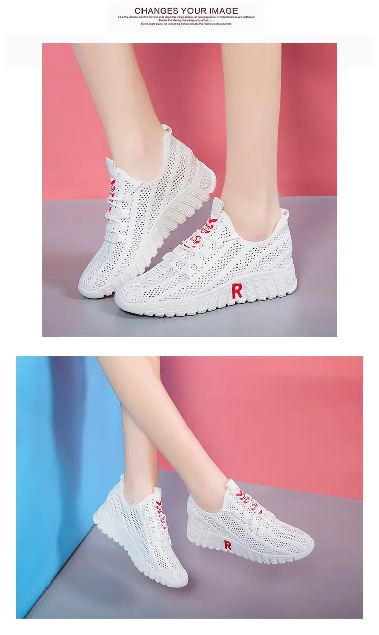 23 Years New Summer Women's Shoes Breathable Mesh Shoes Soft Sole Lightweight Sports Shoes Fashionable Versatile White Shoes Comfortable — feature 15