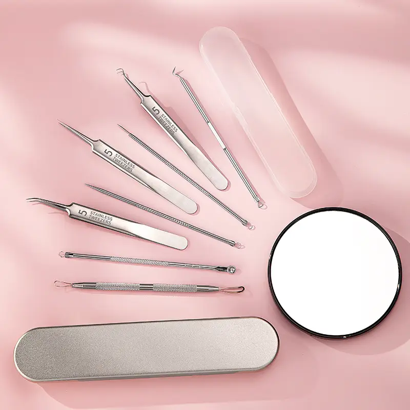 8-piece stainless steel acne care set