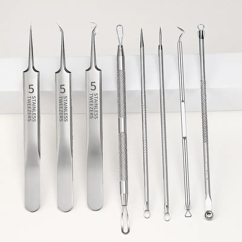 8-piece stainless steel acne care set