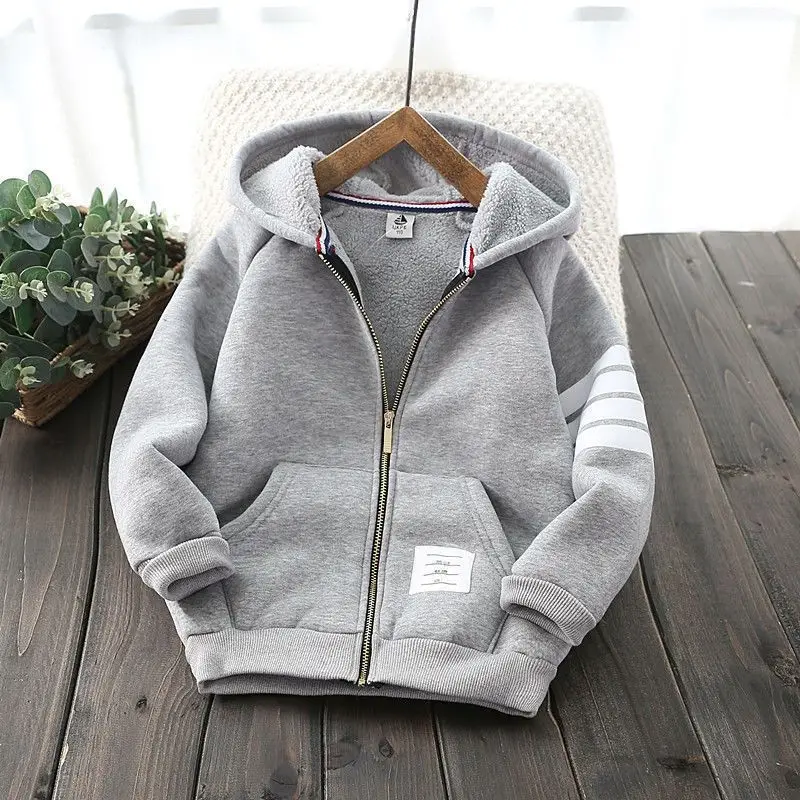 Boys' Fleece-Lined Jacket Children's Clothing 2026 Winter New Thickened Lamb Wool Warm Cotton Coat for Older Children — feature 13