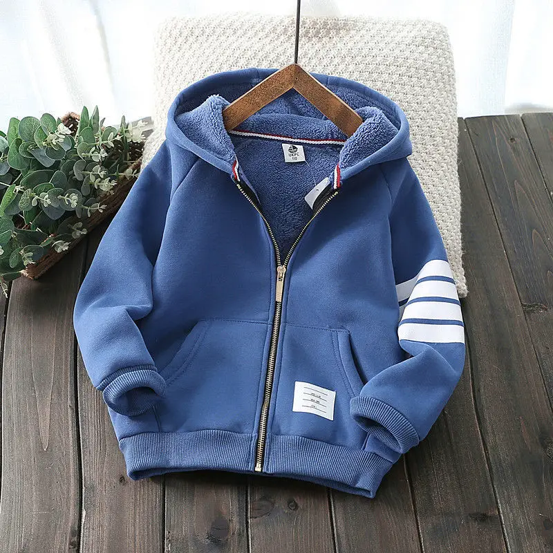 Boys' Fleece-Lined Jacket Children's Clothing 2026 Winter New Thickened Lamb Wool Warm Cotton Coat for Older Children — feature 15