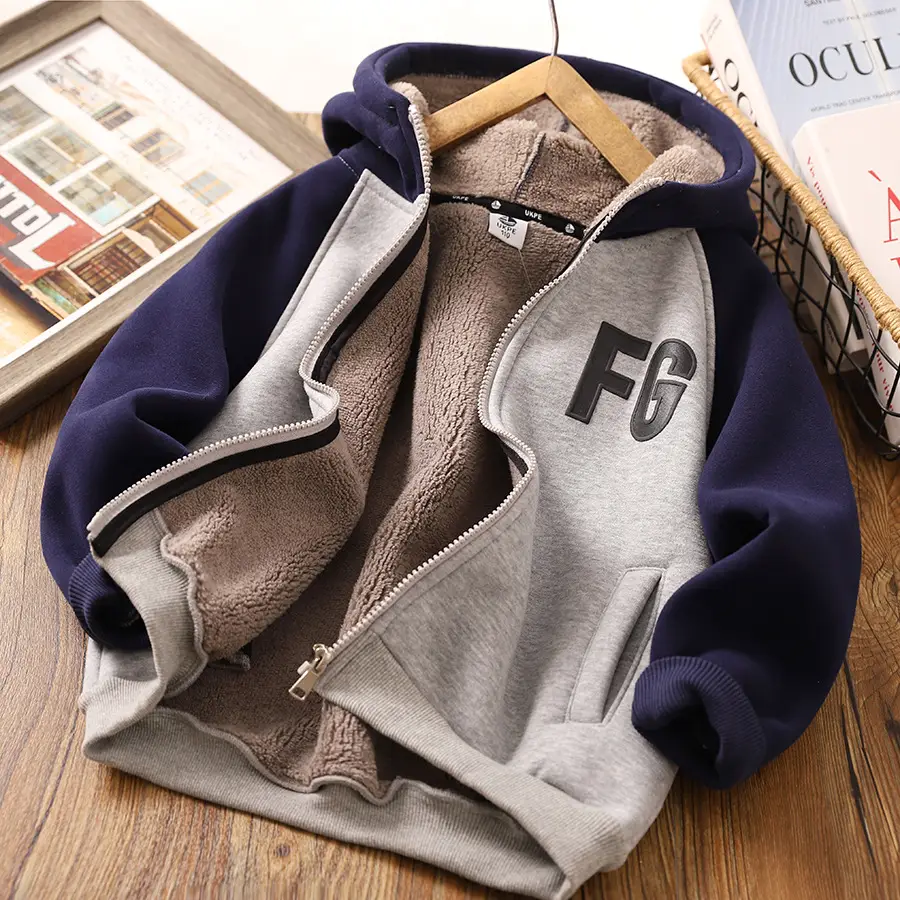 Boys' Fleece-Lined Jacket Children's Clothing 2026 Winter New Thickened Lamb Wool Warm Cotton Coat for Older Children — feature 8