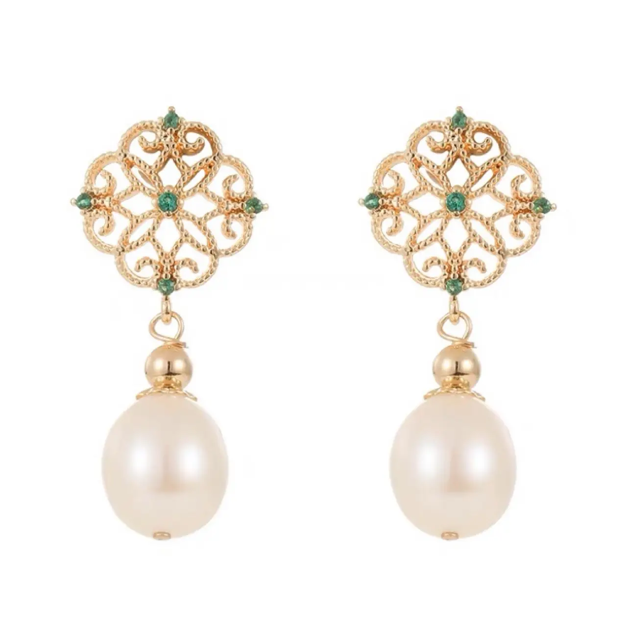 Vintage Pearl 925 Silver Pin Earrings with Rice Earrings - Image 5