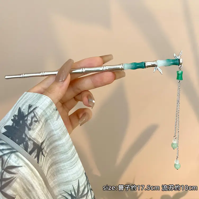 New Chinese Bamboo Tassel Hairpin for Women - Image 4