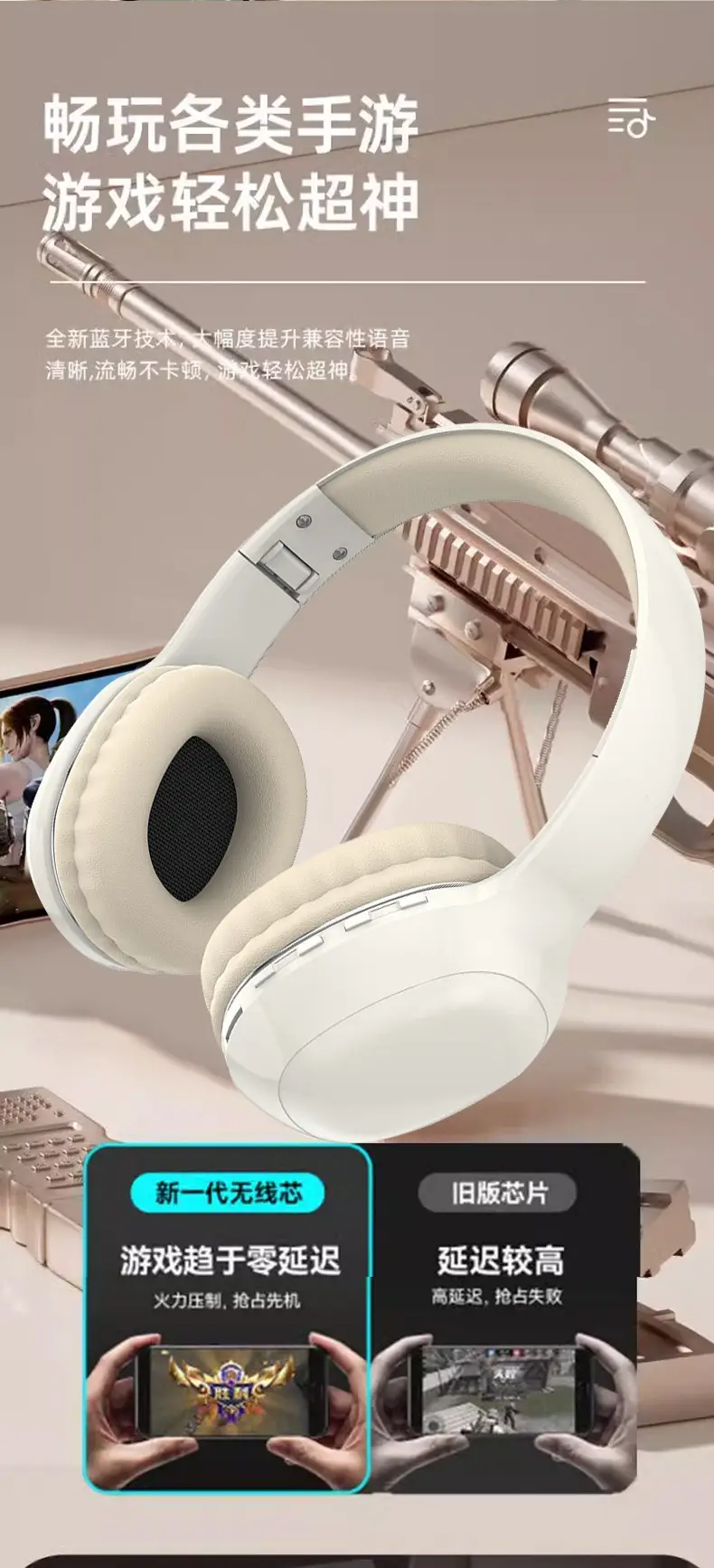 Wireless Bluetooth Headphones Blue Light Noise-Cancelling — feature 14