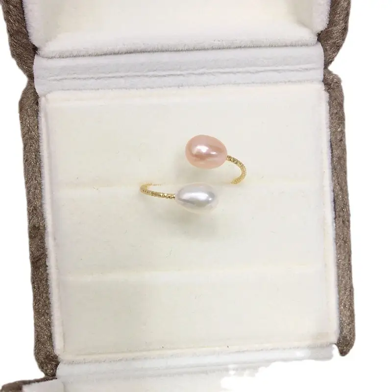 18K Gold-Filled Pearl Ring with Millet Beads - Image 5