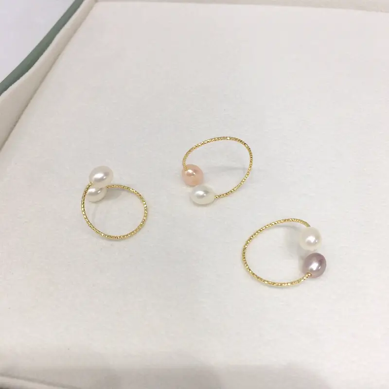 18K Gold-Filled Pearl Ring with Millet Beads — feature 10