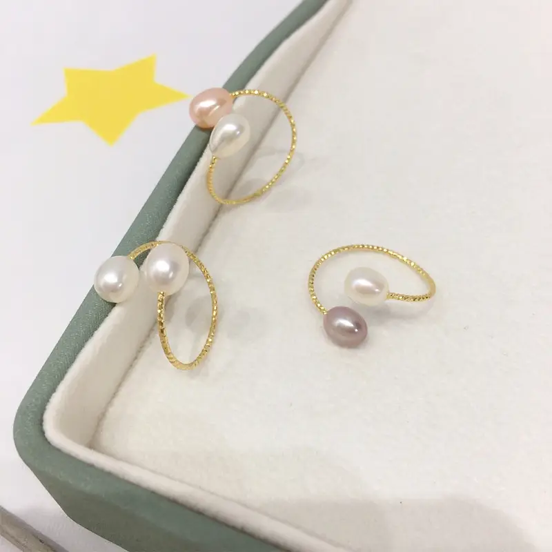 18K Gold-Filled Pearl Ring with Millet Beads — feature 12
