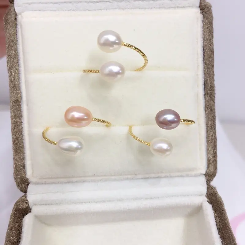 18K Gold-Filled Pearl Ring with Millet Beads — feature 2