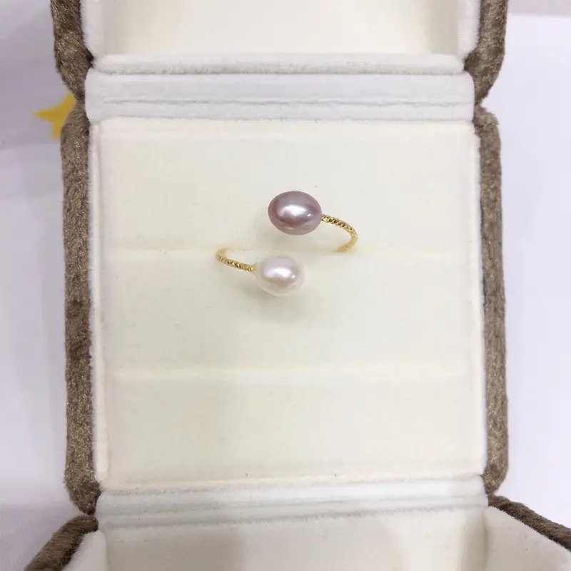 18K Gold-Filled Pearl Ring with Millet Beads — feature 6