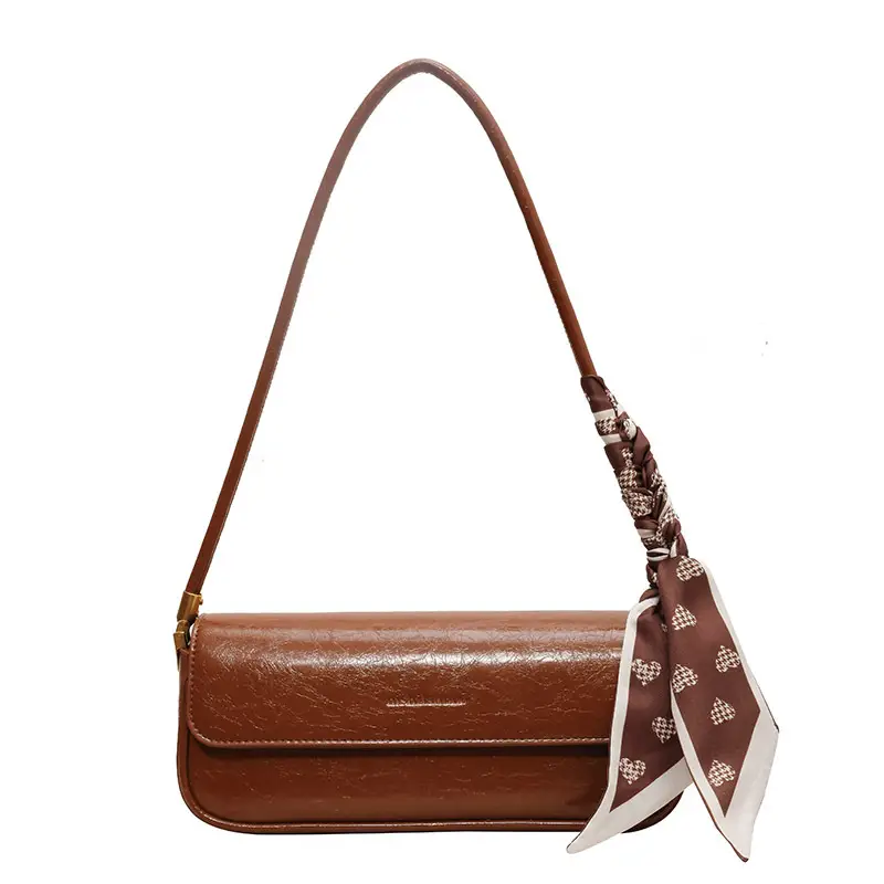 Women's Brown Crocodile-Print Shoulder Bag Autumn Winter 2026 - Image 9