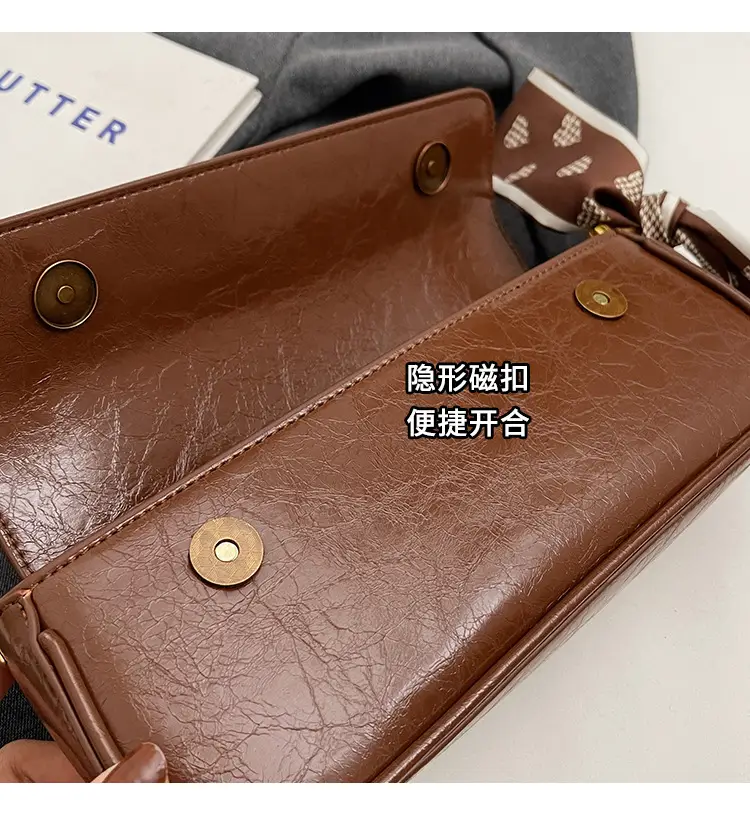 Women's Brown Crocodile-Print Shoulder Bag Autumn Winter 2026 — feature 14