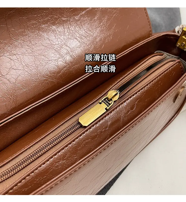 Women's Brown Crocodile-Print Shoulder Bag Autumn Winter 2026 — feature 15