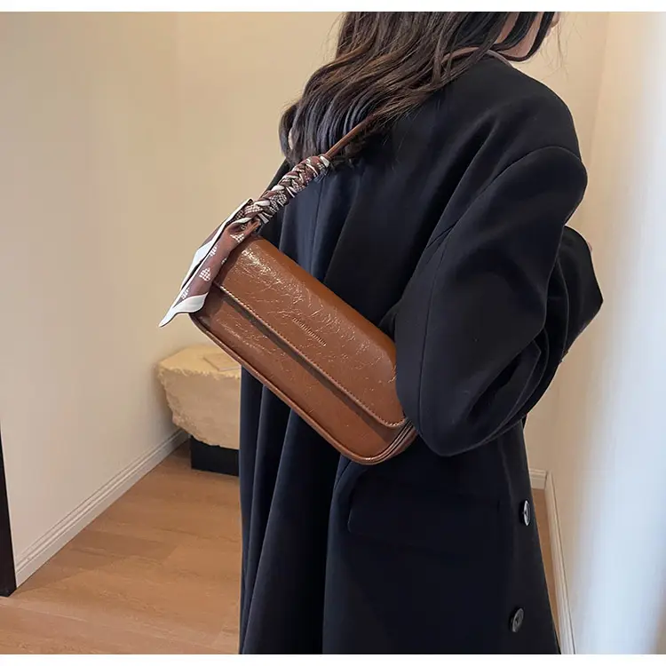 Women's Brown Crocodile-Print Shoulder Bag Autumn Winter 2026 — feature 20