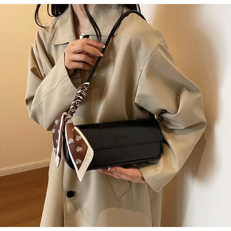 Women's Brown Crocodile-Print Shoulder Bag Autumn Winter 2026 — feature 22