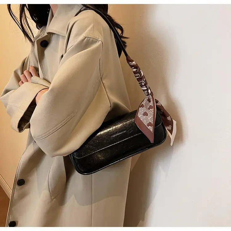 Women's Brown Crocodile-Print Shoulder Bag Autumn Winter 2026 — feature 23