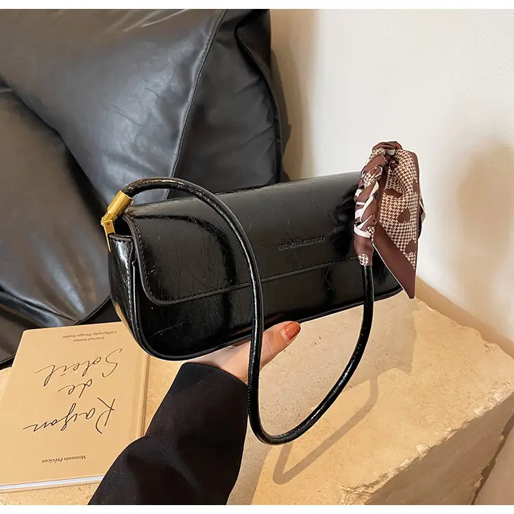 Women's Brown Crocodile-Print Shoulder Bag Autumn Winter 2026 — feature 33