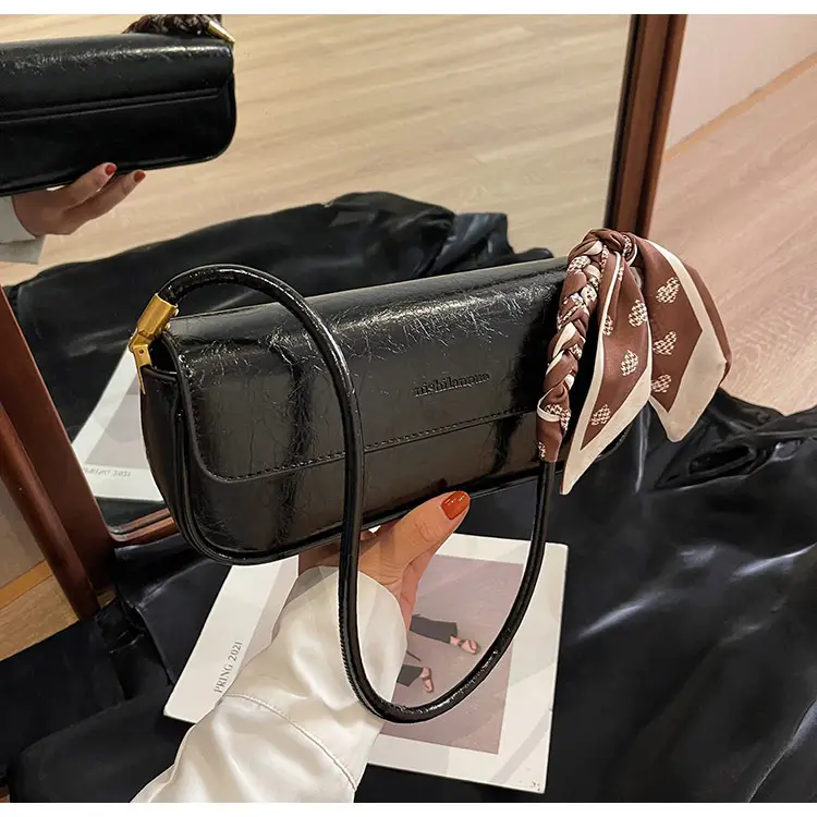 Women's Brown Crocodile-Print Shoulder Bag Autumn Winter 2026 — feature 35