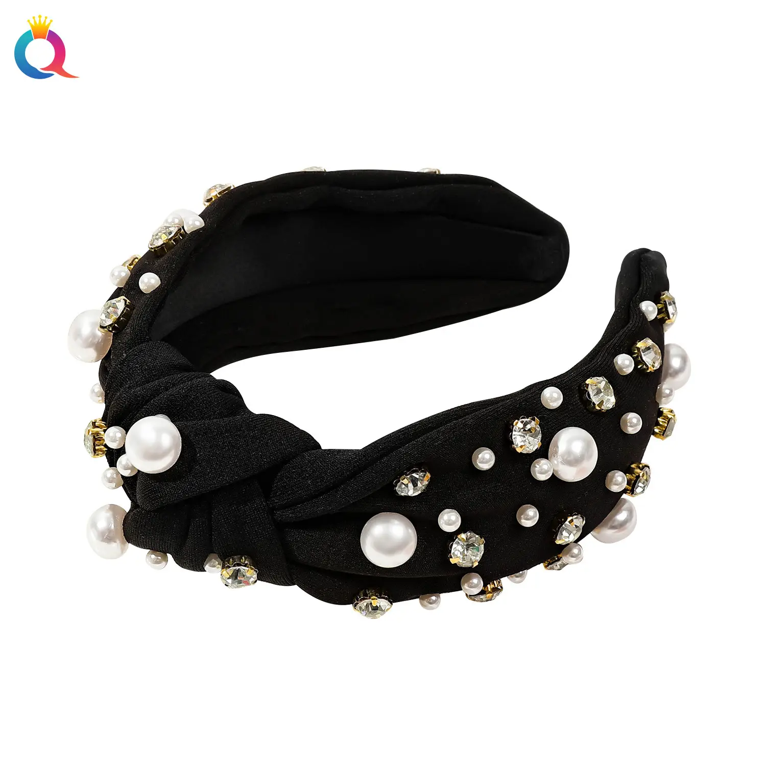 Cross-Bound Diamond Pearl Headbands for Women - Image 10