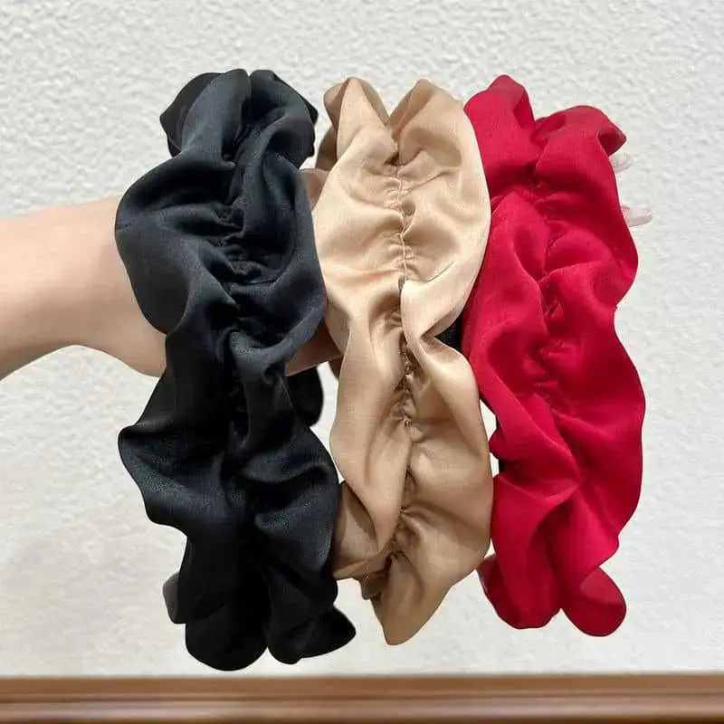 Women's Silk Satin Wide Edge Headband with Hair Press - Image 4