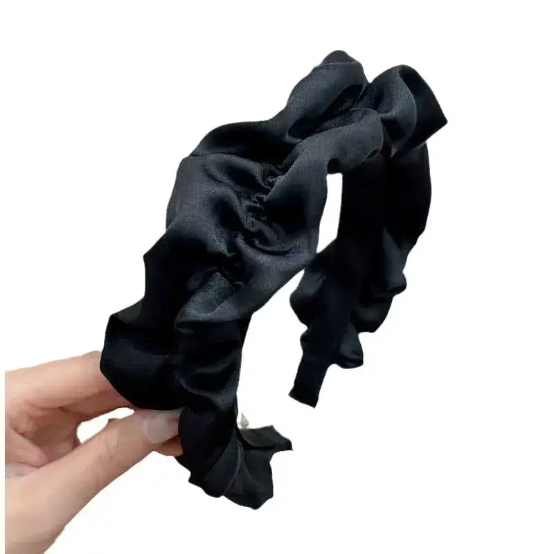 Women's Silk Satin Wide Edge Headband with Hair Press - Image 8