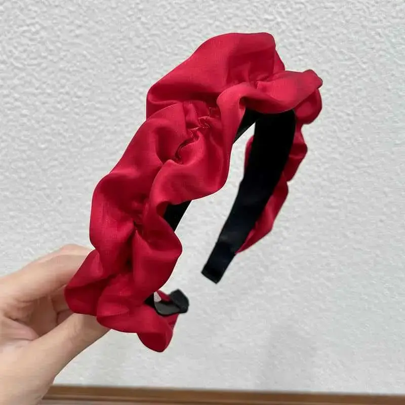 Women's Silk Satin Wide Edge Headband with Hair Press - Image 2
