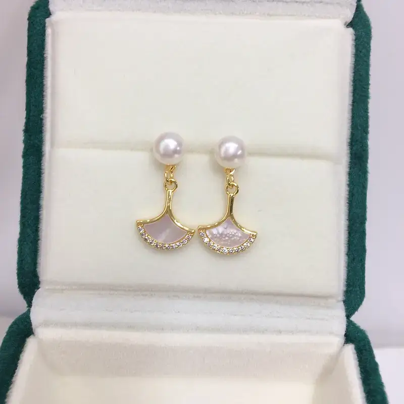 Zhuji Pearl Earrings for Women 18K Gold Filled Sea Beibei Style — feature 4