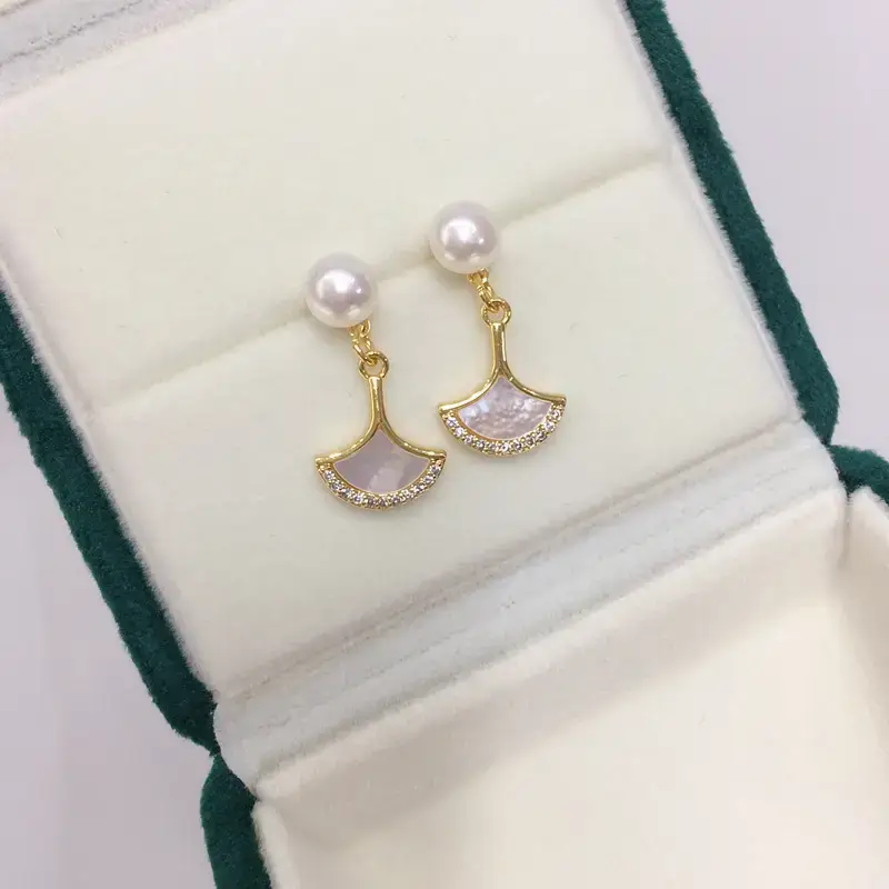 Zhuji Pearl Earrings for Women 18K Gold Filled Sea Beibei Style — feature 5