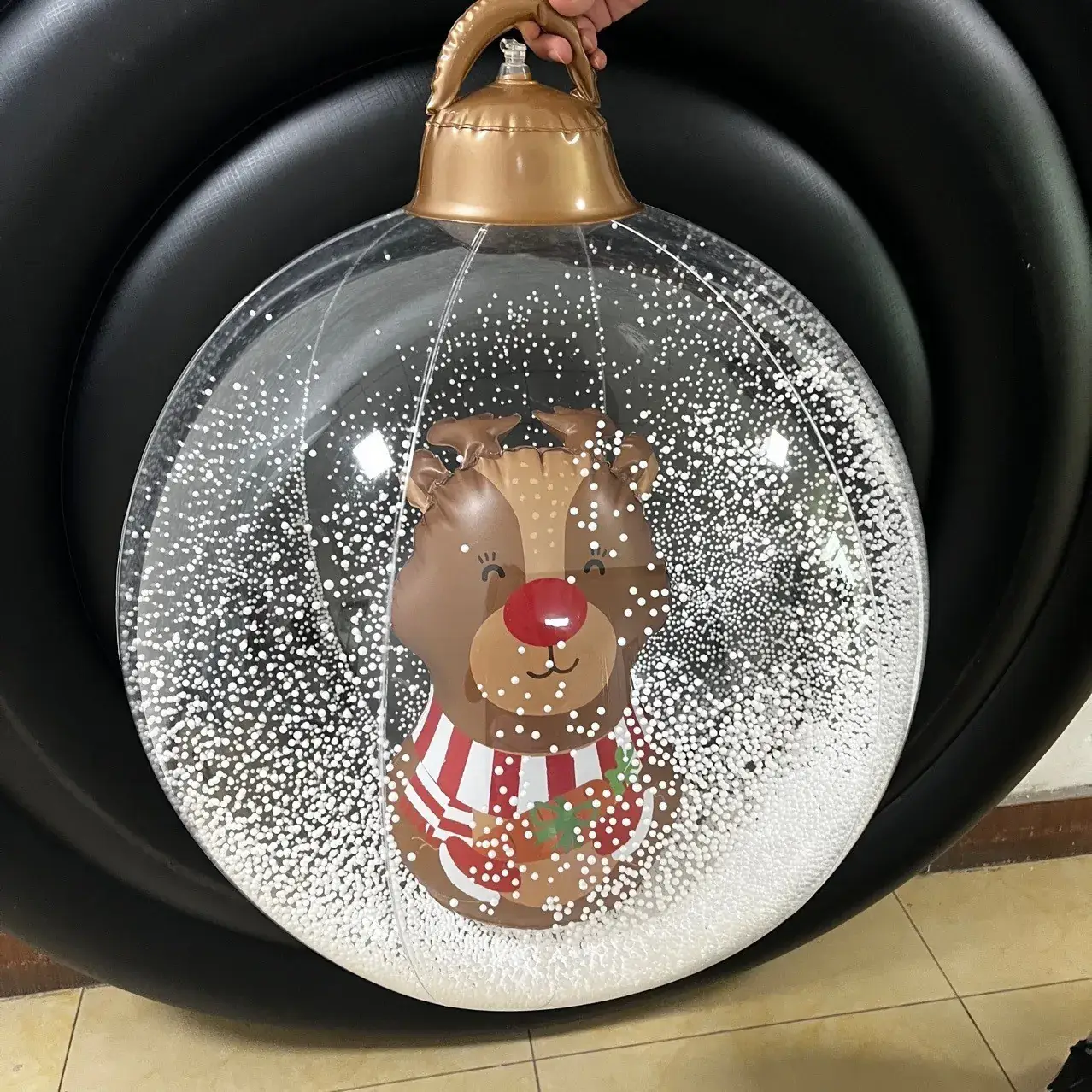 Inflatable Snowman Christmas Ball Decoration - Image 4