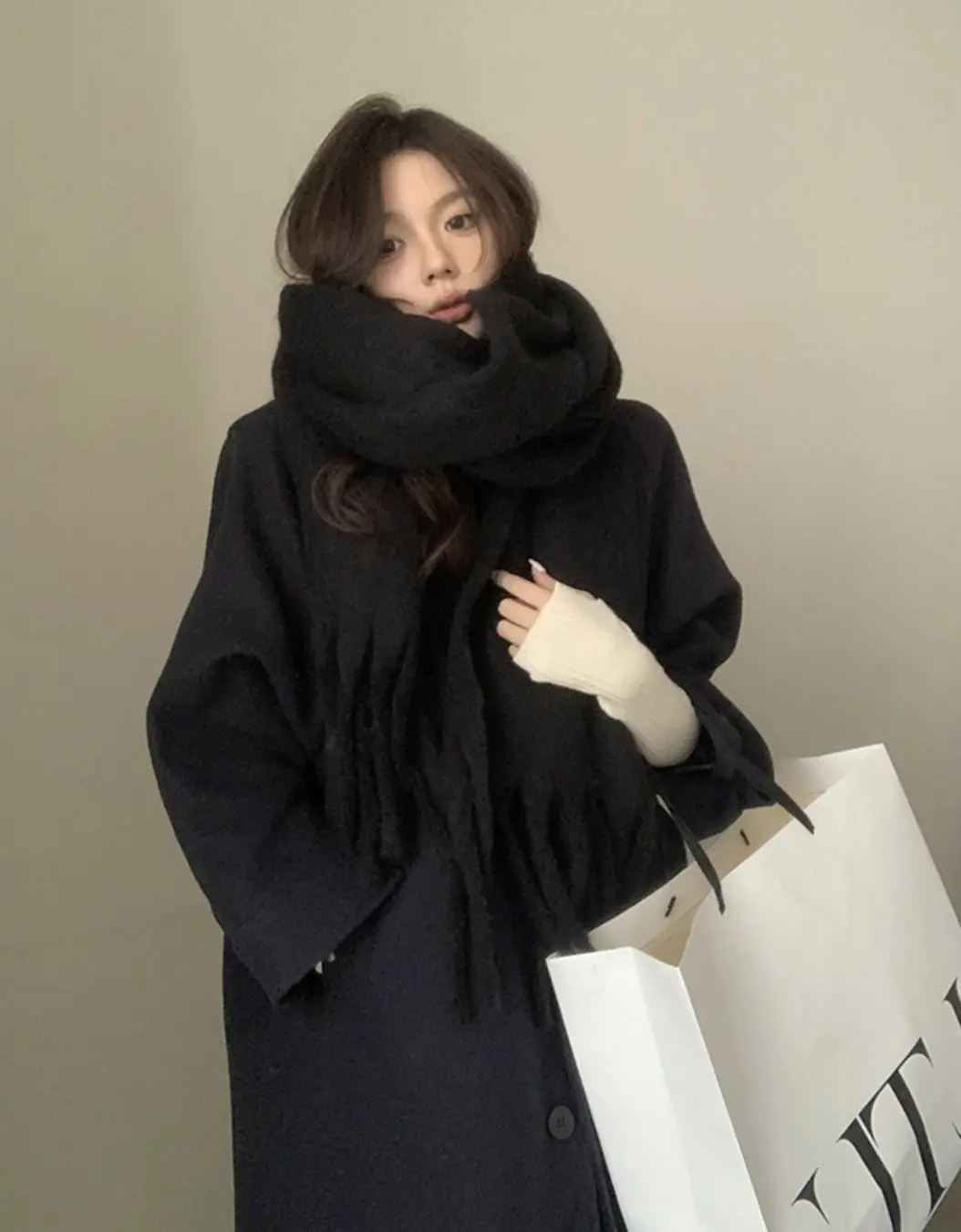 New Mohair Scarf Women Winter Warm Thickened Wool Tassel Shawl — feature 9