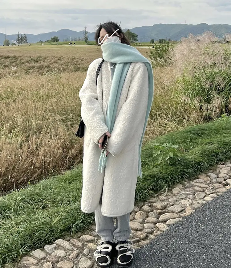New Mohair Scarf Women Winter Warm Thickened Wool Tassel Shawl - Image 9