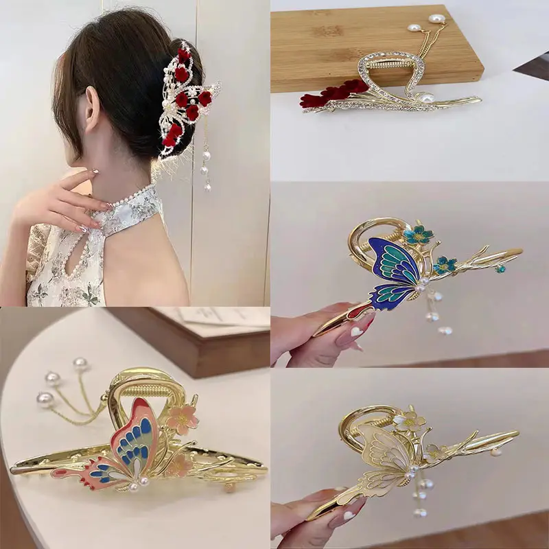 Fairy Butterfly Hair Clip for Women with Pearl Tassels - Image 8