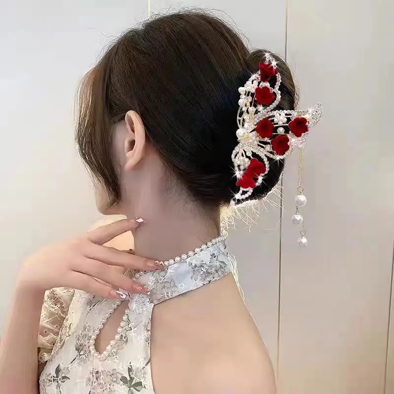 Fairy Butterfly Hair Clip for Women with Pearl Tassels — feature 10