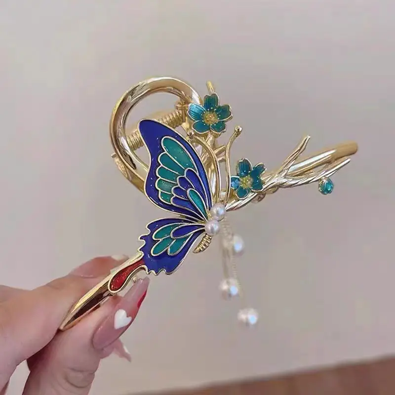 Fairy Butterfly Hair Clip for Women with Pearl Tassels — feature 12