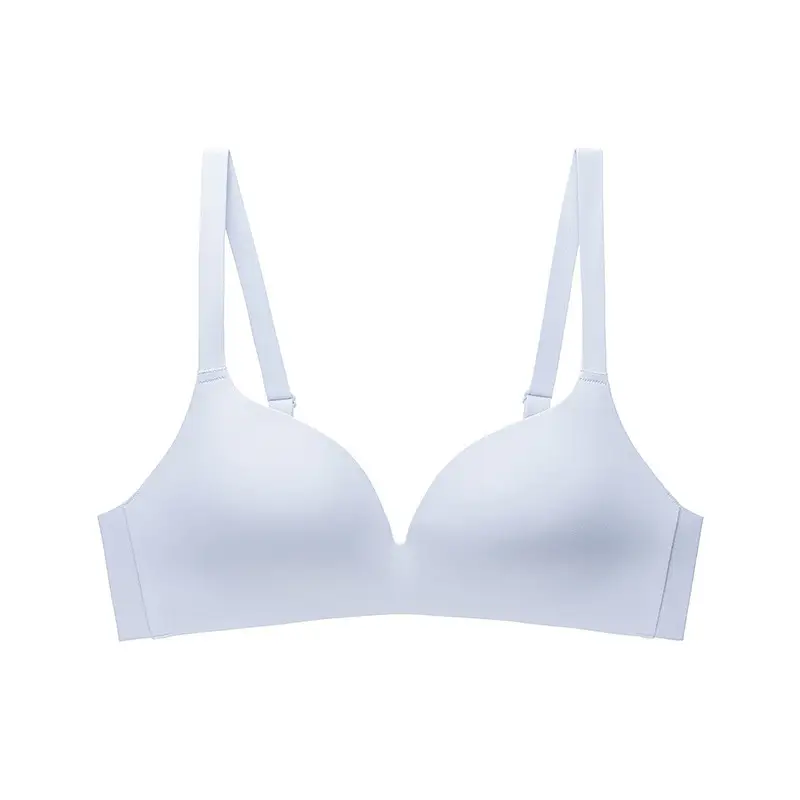 Japanese style large chest small seamless underwear comfortable ultra-thin one-piece bra solid color wireless breast bra