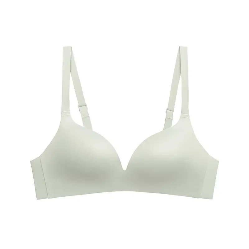 Japanese style large chest small seamless underwear comfortable ultra-thin one-piece bra solid color wireless breast bra