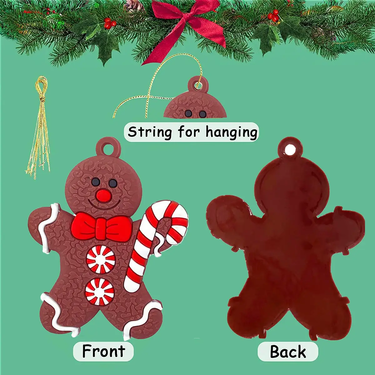 Christmas Gingerbread Men Decorations 7cm Height — feature 7